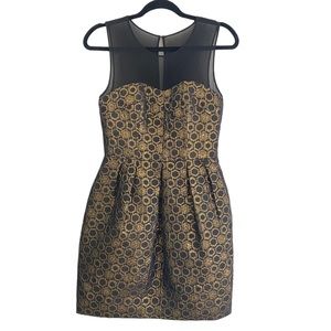 Club Monaco Black and Gold Party/Cocktail Dress Size 2